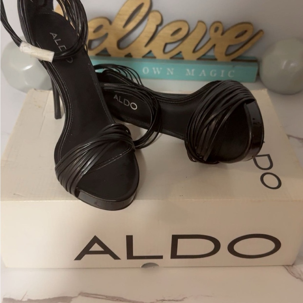 ALDO Black Strappy Heels